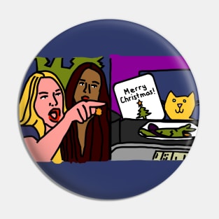 Merry Christmas from Cats Woman Yelling at Cat Meme Pin