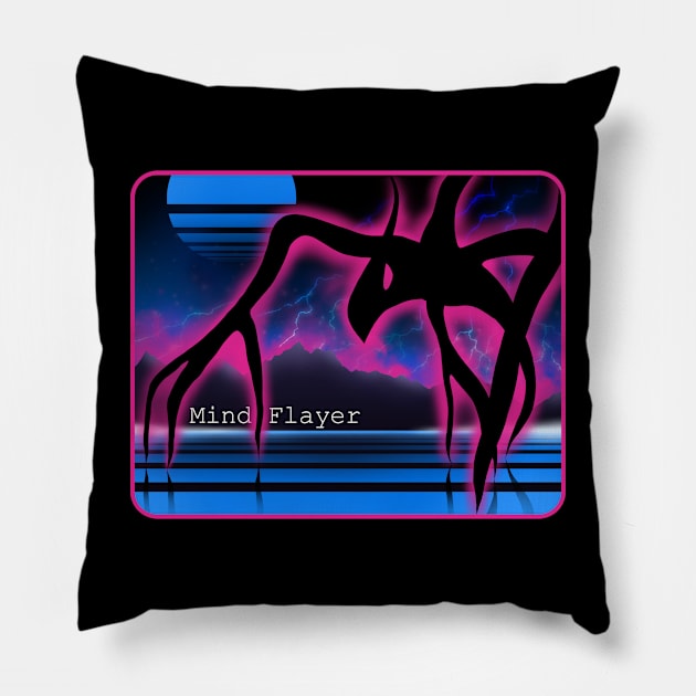 The Mind Flayer 80's poster Pillow by Anilia