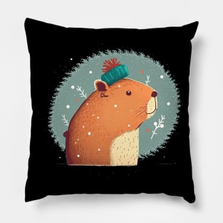 Capybara christmas Pillow