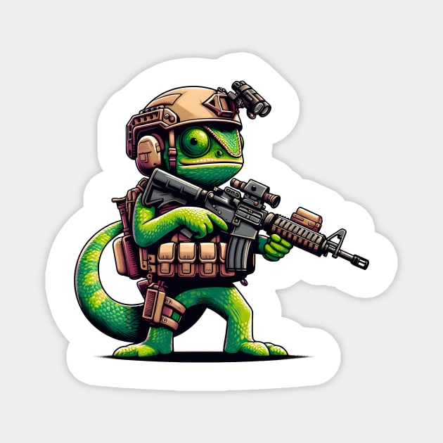 Tactical Cameleon Mastery Tee: Where Style Meets Stealth Magnet by Rawlifegraphic