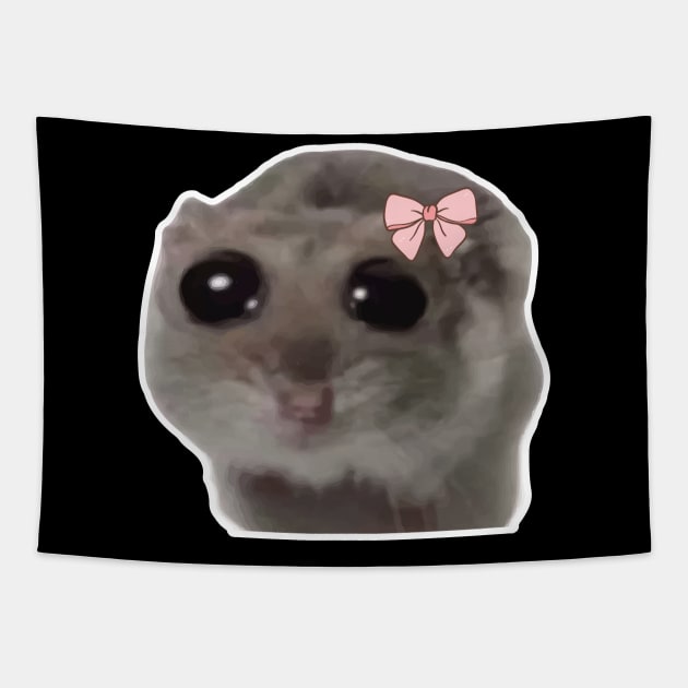 Sad Hamster Meme trauriger Hamster Tapestry by l designs