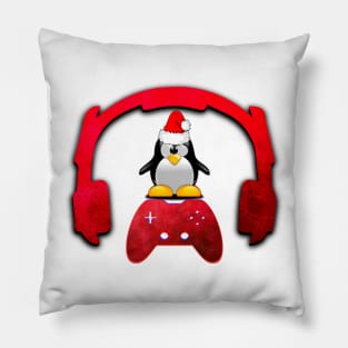 Merry Christmas Penguin - Gaming Music Headphones - Christmas Holiday Gift Pillow