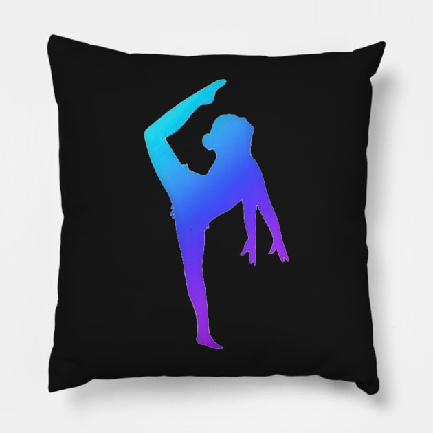 Acrobat doing a ring kick Pillow by artsyreader