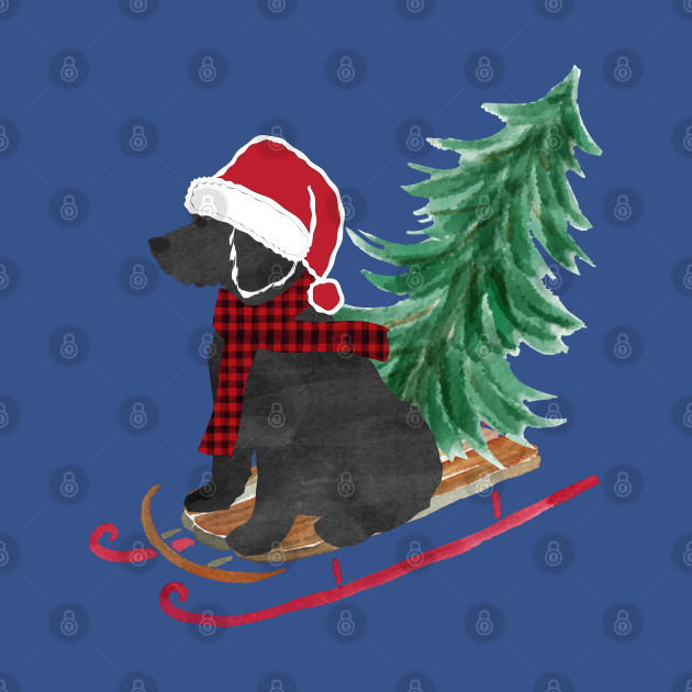 Discover Labradoodle Christmas Sled Bringing Home The Tree - Labradoodle Christmas - T-Shirt