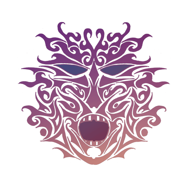 Purple Tribal Tattoo Ghost Mask by ZeichenbloQ