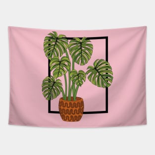 Simple modern monstera plant Tapestry