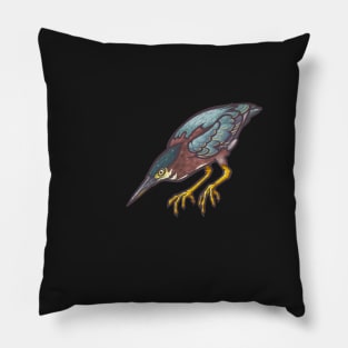 Green Heron Pillow