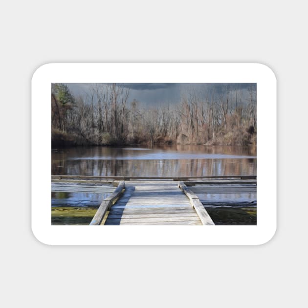 Dock on a Lake Magnet by KWAPhoto