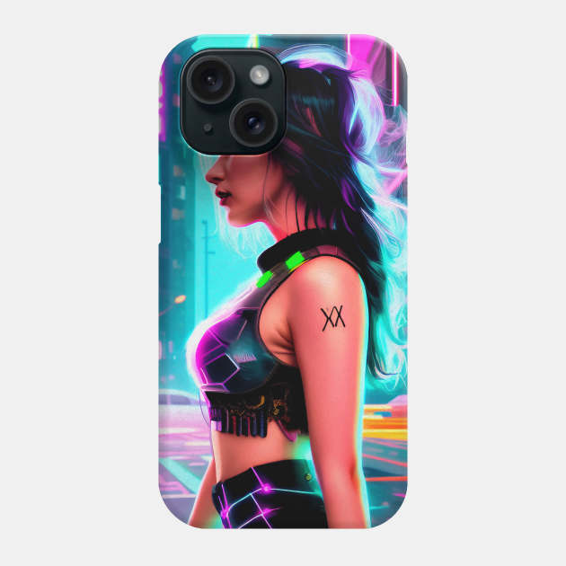 Abstract Cyberpunk Girl Phone Case by Voodoo Production