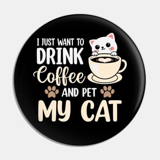 Coffee And Cat Lover Pin