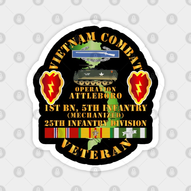 Vietnam Combat Vet w 1st Bn 5th Inf - 25th Inf Div - Operation Attleboro w VN SVC Magnet by twix123844