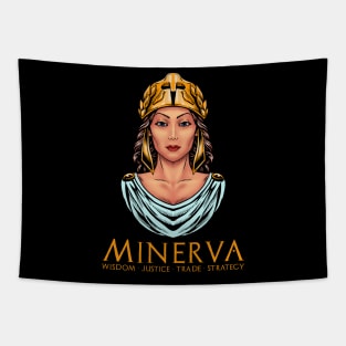Minerva - Ancient Roman Goddess - Mythology Tapestry