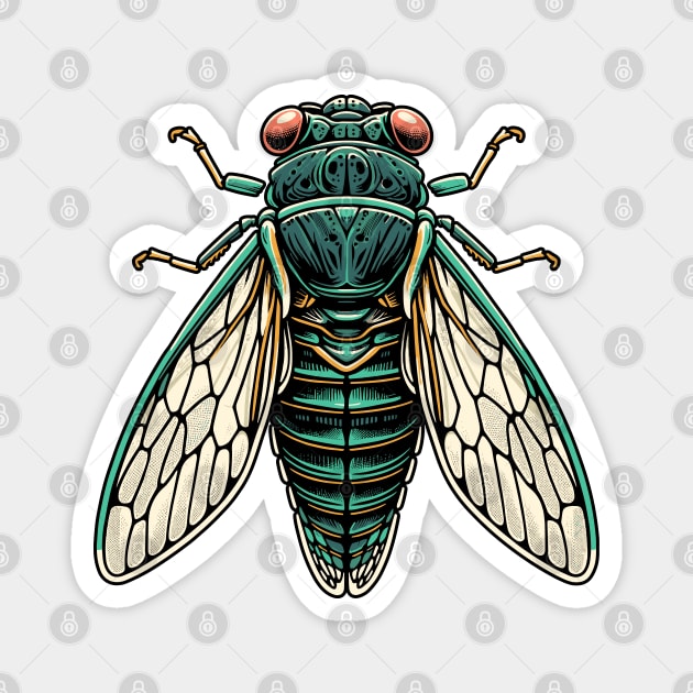 Cicada 2024 Reemergence Magnet by Huhnerdieb Apparel