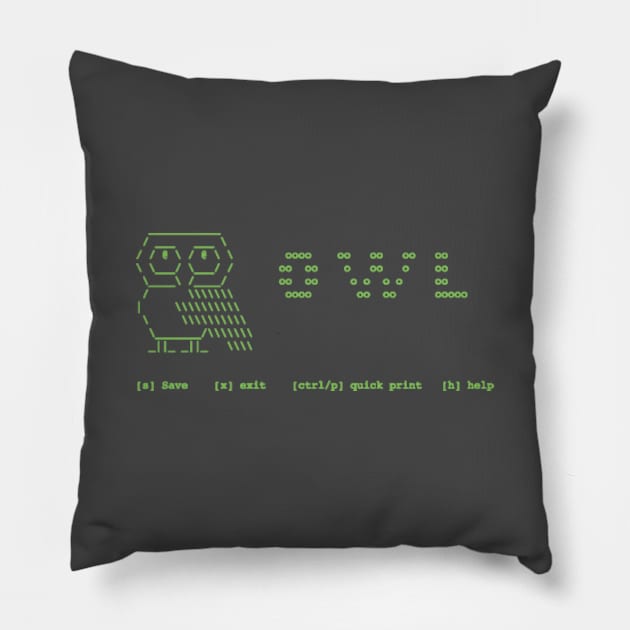 Owl ascii draw Pillow by FBdesign