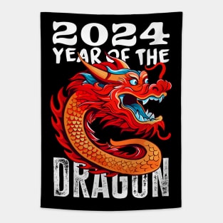 Chinese Lunar New Year of The Dragon 2024 - Happy New Year 2024 Tapestry