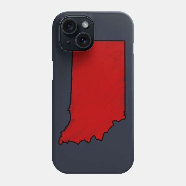 Indiana - Red Outline Phone Case by loudestkitten