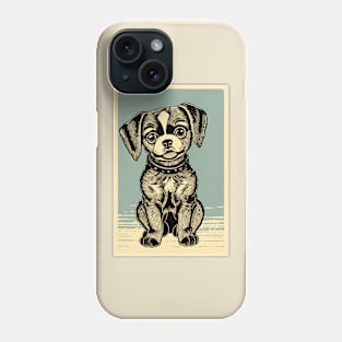 Adorable Wood Block Puppy Phone Case