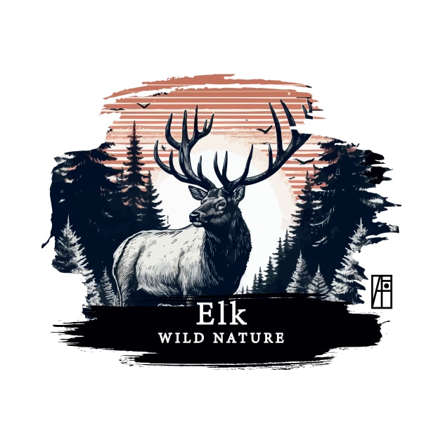 Elk - WILD NATURE - ELK -12 by ArtProjectShop