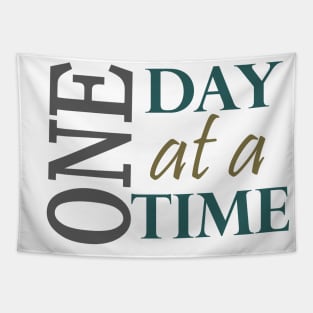 One Day At a Time Inspirational Slogan from AA Tapestry