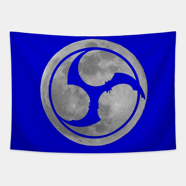 Mitsudomoe Moon negative Tapestry by Austin Taiko