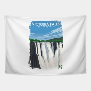 Victoria Falls National Park Zambia Africa Travel Poster Tapestry