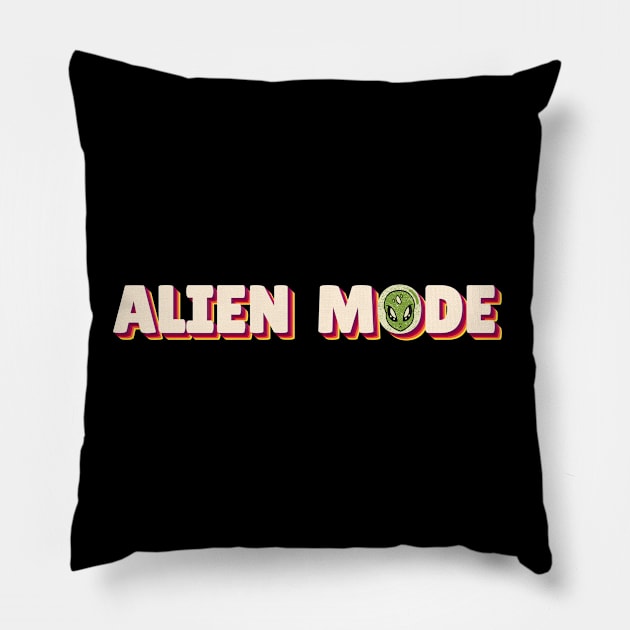 Alien mode cute face graphic, UFO outer space lover, Men Women Pillow by Luxera Wear