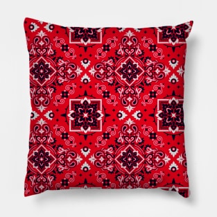 Red Bandana Hippie Boho Chic Pillow