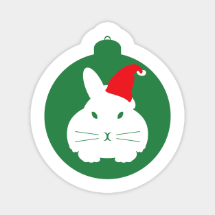 Holiday Bunny Beacon CuteRabbit on an Ornament Magnet