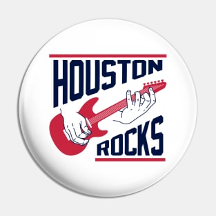 Houston Rocks Air Guitar - White Pin