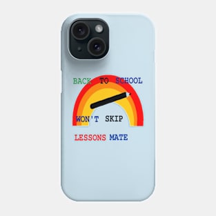 Back to School Lessons illustration on Light Blue Background Phone Case