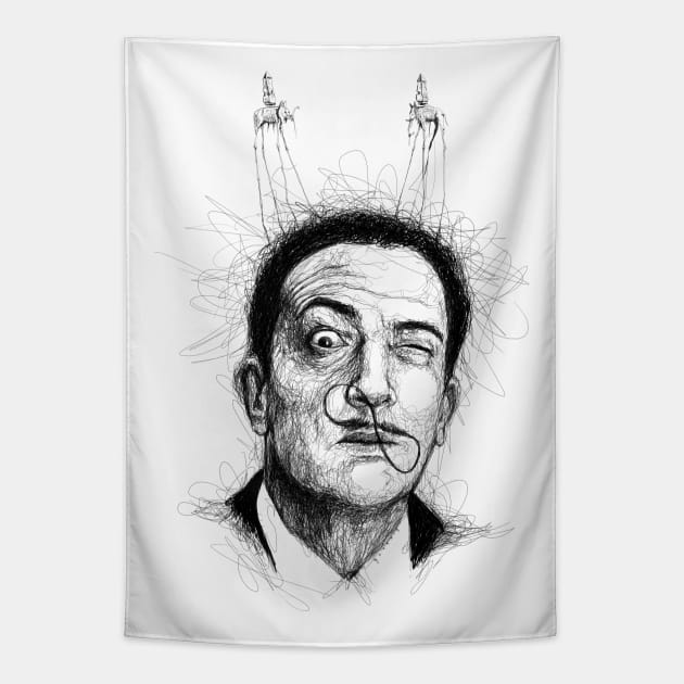 Salvador Dali. Scribble art. Tapestry by Gorskiy