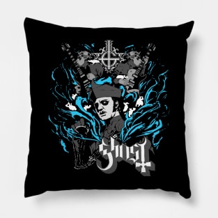 Ghost Retro Dark Grey Pillow