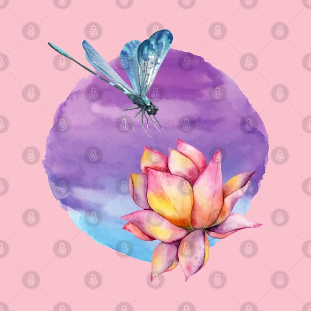 Watercolor Dragonfly by LylaLace Studio