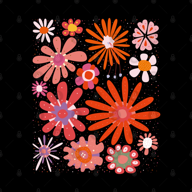 Floral pattern - beautiful floral design - floral illustration by Boogosh