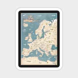 Europe map hand drawn illustrations Magnet