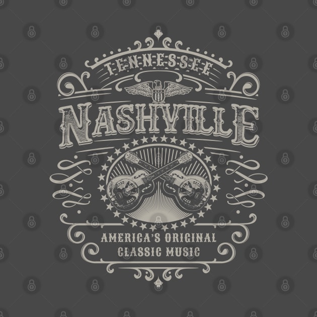 Nashville Music City Tennessee by Designkix