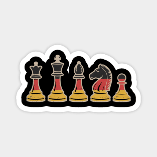 German flag chess pieces German chess player Magnet