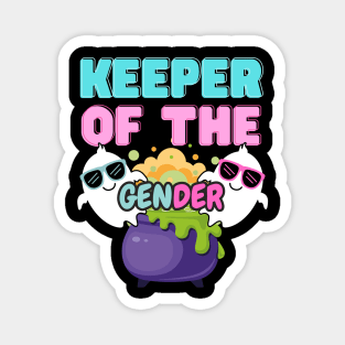 Cute Halloween Keeper of The Gender Reveal Ghost Cauldron Magnet