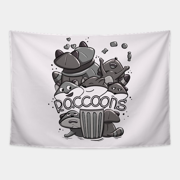 raccon Tapestry by KrisPlazun