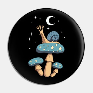 Mystical snail on a mushroom Pin