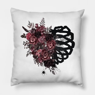 Gothic Art | Dark Floral Art | Moody Aesthetics Pillow