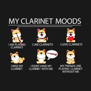 Clarinet Player Shiba Inu Dog Musician Gift Kids Clarinet T-Shirt