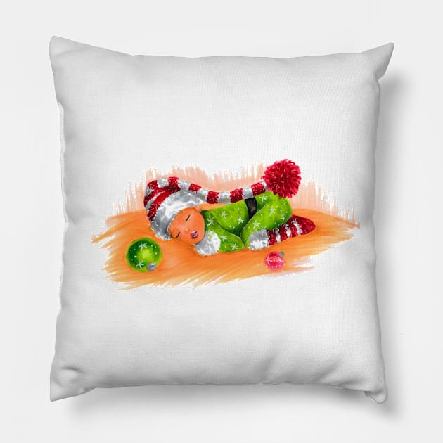 Baby's 1st Christmas Pillow by Svetlana Pelin