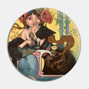 Beer and Mucha - Original Art Pin