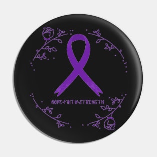 Hope•Faith•Strength IBD Awareness Ribbon 2 Pin