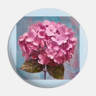 Simple Pink Folk Art Hydrangea Flower Pin