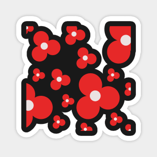 red minimalist pop art flower pattern Magnet