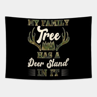 My Family Tree Has A Deer Stand In It Hunting Tapestry