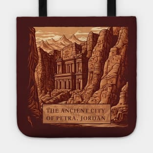 The Ancient City of Petra, Jordan illustration Tote