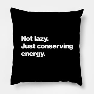 Not lazy. Just conserving energy. Pillow